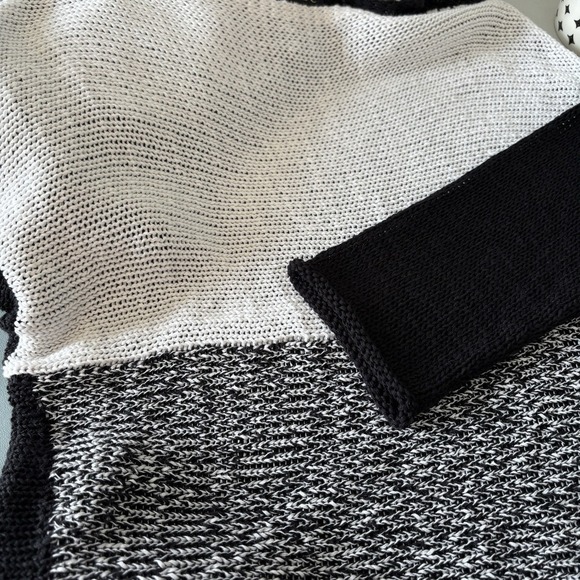 Pure Handknit Women's Large Tunic Dress Color Block Open Knit Lagenlook Hippie - Picture 14 of 15